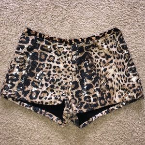 Cheetah sequined shorts